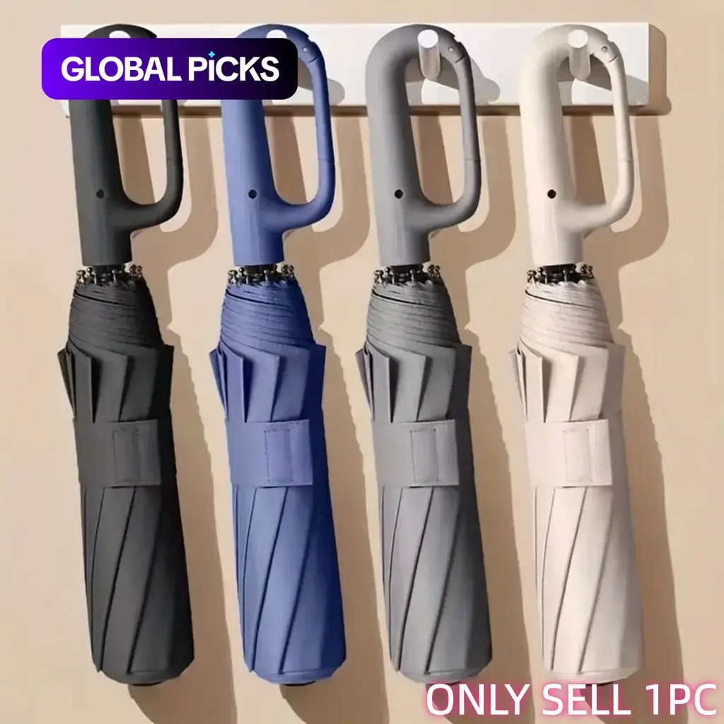 Automatic Folding Windproof Umbrella – 10-Rib Portable