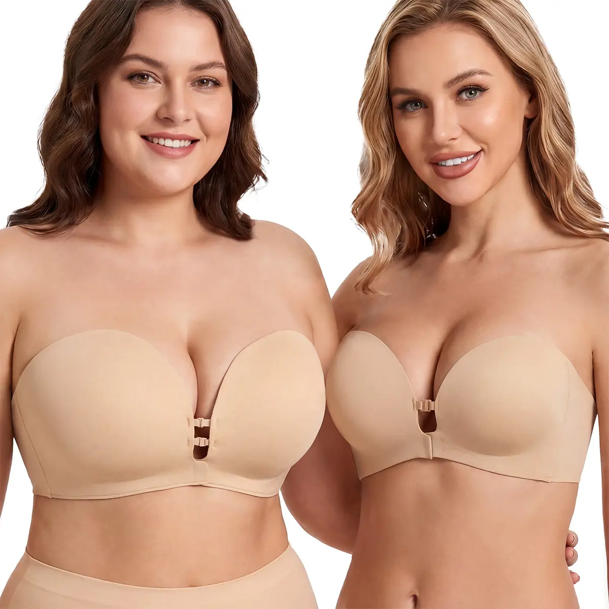 Strapless Push-Up Bra – Anti-Slip Front Closure