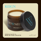 Crowned Skin Reign Cologne Body Butter – Ocean & Leather Fragrance 4oz