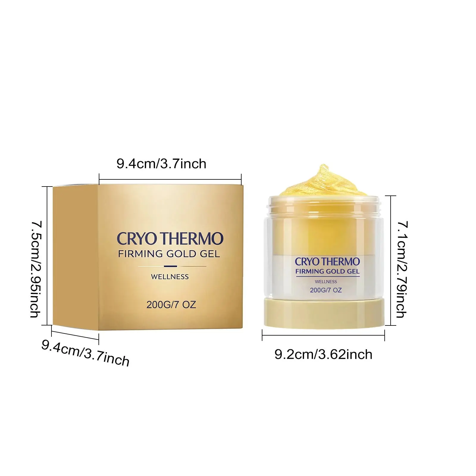 Skin Tightening Cellulite Gel for Body Care, Tightening Burn Gold Massage Cream | Thermo Firming Gold Gel & Hyaluronic Acid, Hot Sweat Massage Cream for Belly,  Thighs, Butt & Arms, Hydrating Moisturizing Body Firming Gel for Smoother Looking Skin, 200g