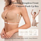 Strapless Push-Up Bra – Anti-Slip Front Closure