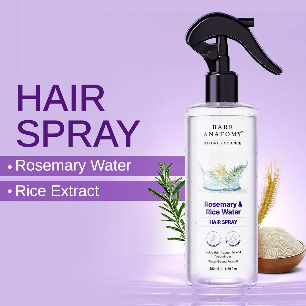 Rosemary & Rice Water Hair Growth Spray – Bare Anatomy 200ml