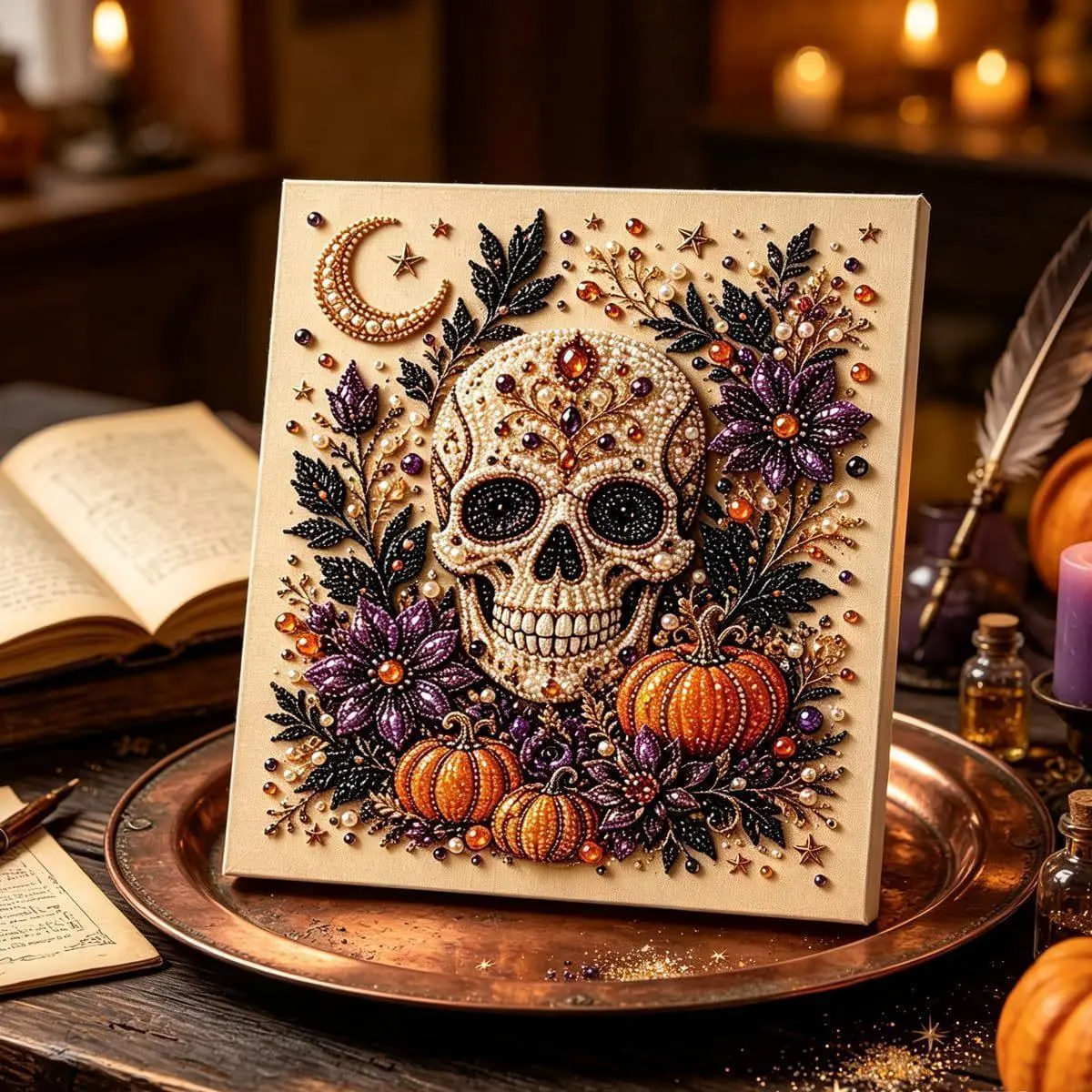 Halloween Witch DIY Pearl Bead Painting Kit – Fall Home Decor