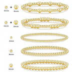 18K Gold Beaded Ball Bracelet – Stackable Layering Jewelry