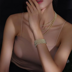 18K Gold Beaded Ball Bracelet – Stackable Layering Jewelry