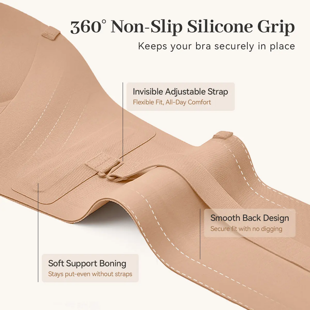 Strapless Push-Up Bra – Anti-Slip Front Closure