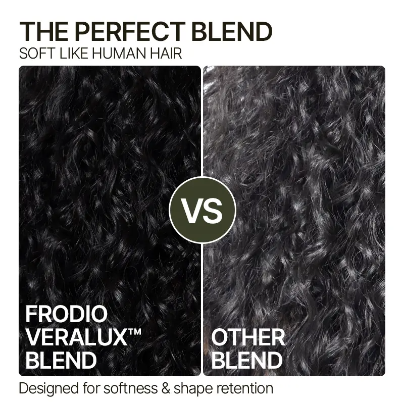 Burmese Curly 3-in-1 Half Wig – Human Hair Blend 18 Inches