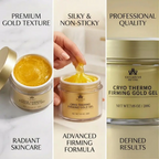 Skin Tightening Cellulite Gel for Body Care, Tightening Burn Gold Massage Cream | Thermo Firming Gold Gel & Hyaluronic Acid, Hot Sweat Massage Cream for Belly,  Thighs, Butt & Arms, Hydrating Moisturizing Body Firming Gel for Smoother Looking Skin, 200g