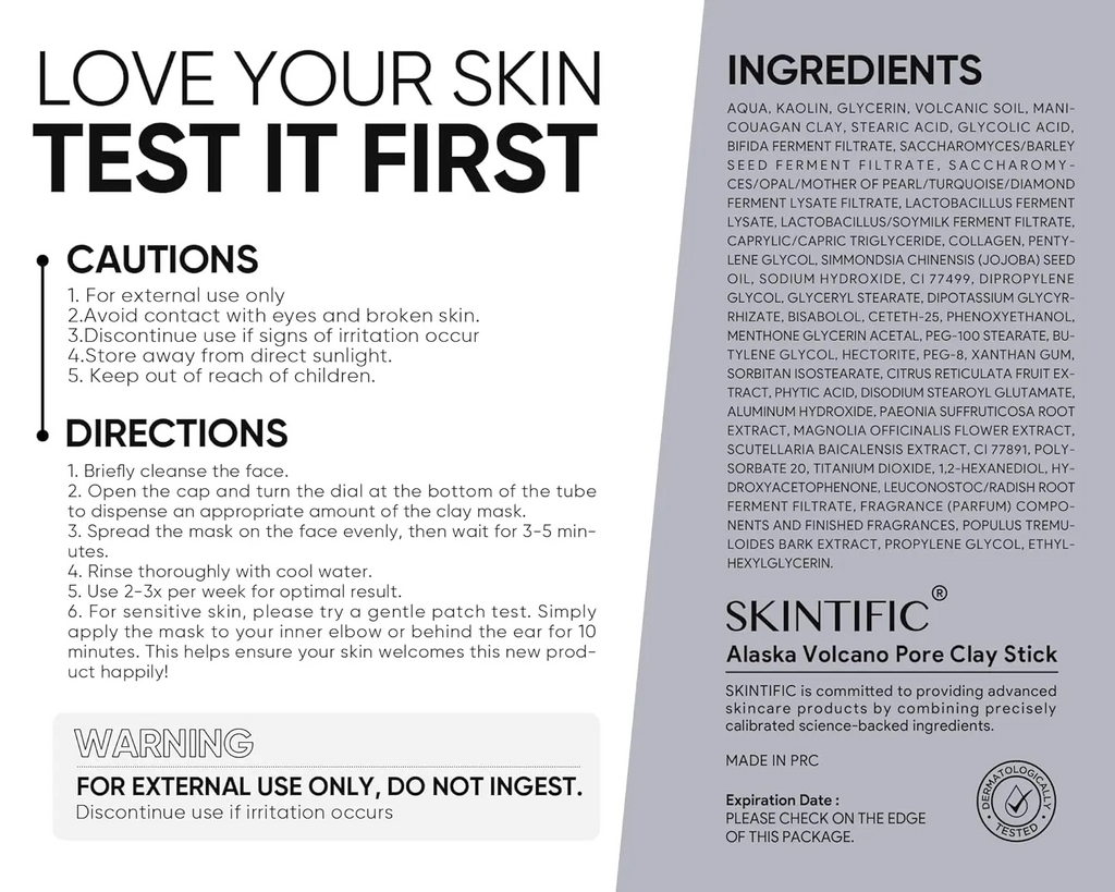 SKINTIFIC Clay Stick 2-Piece Combo – Volcano Detox & Bright Boost