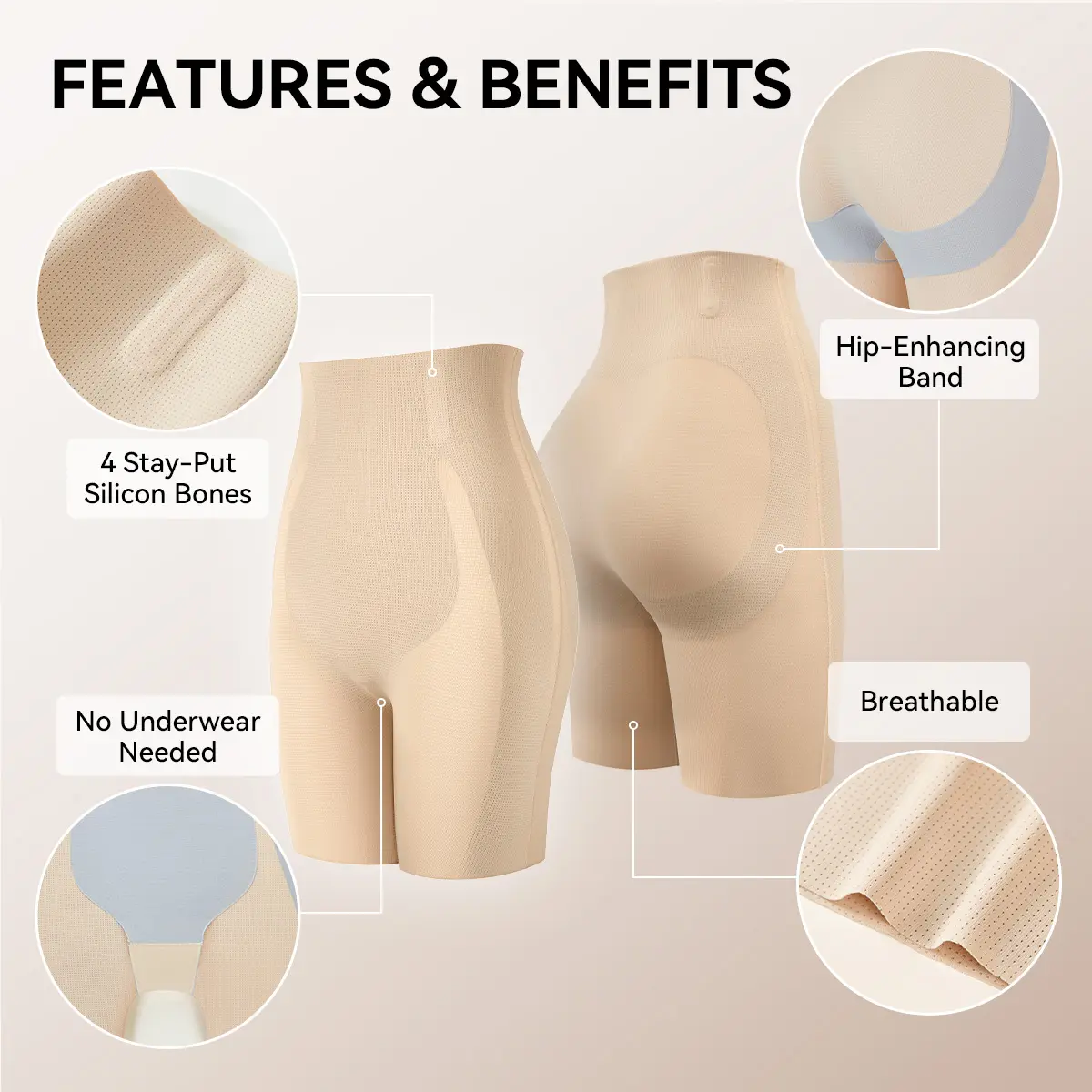 LUCKMEEY High Waist Tummy Control Shapewear Shorts – Seamless Breathable