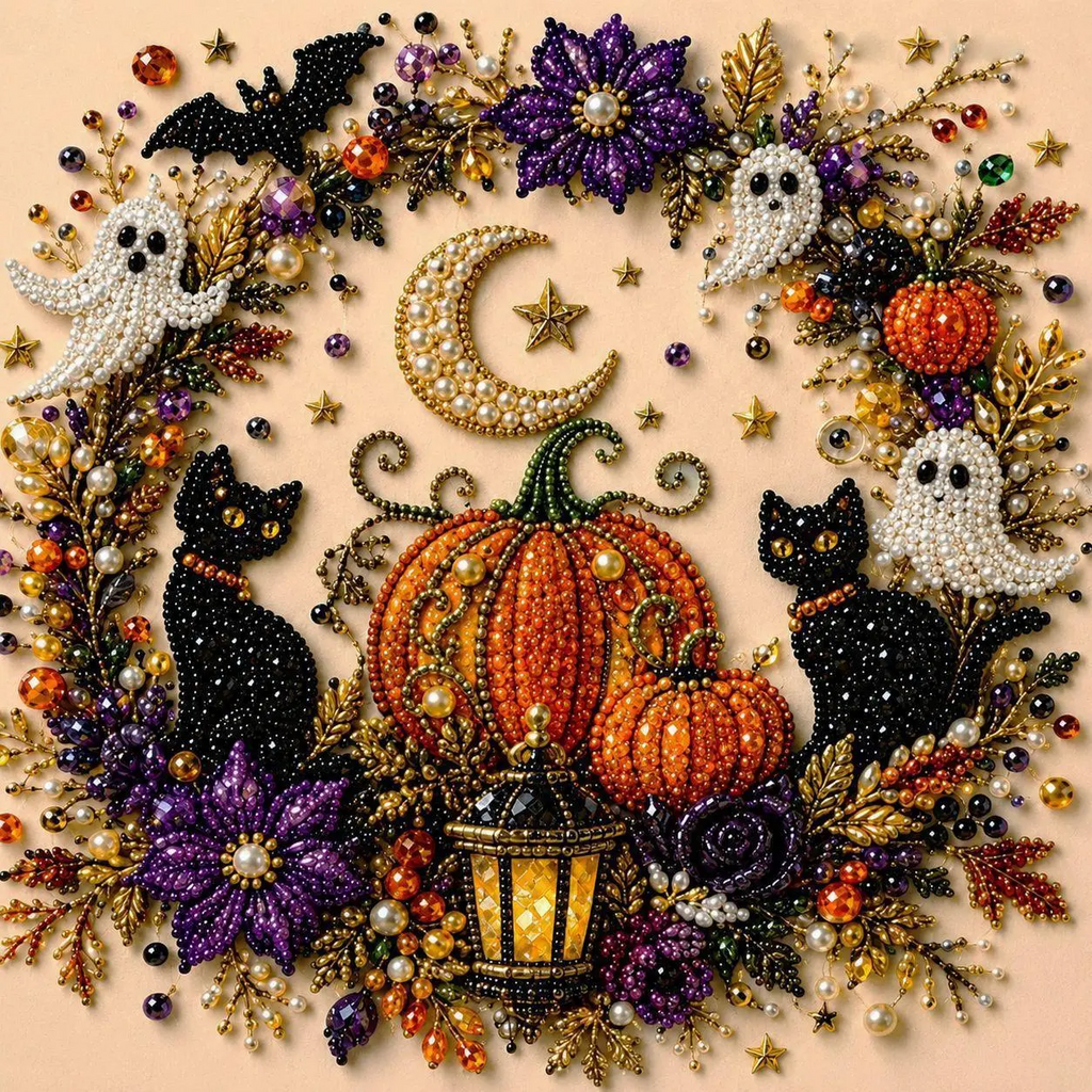 Halloween Witch DIY Pearl Bead Painting Kit – Fall Home Decor