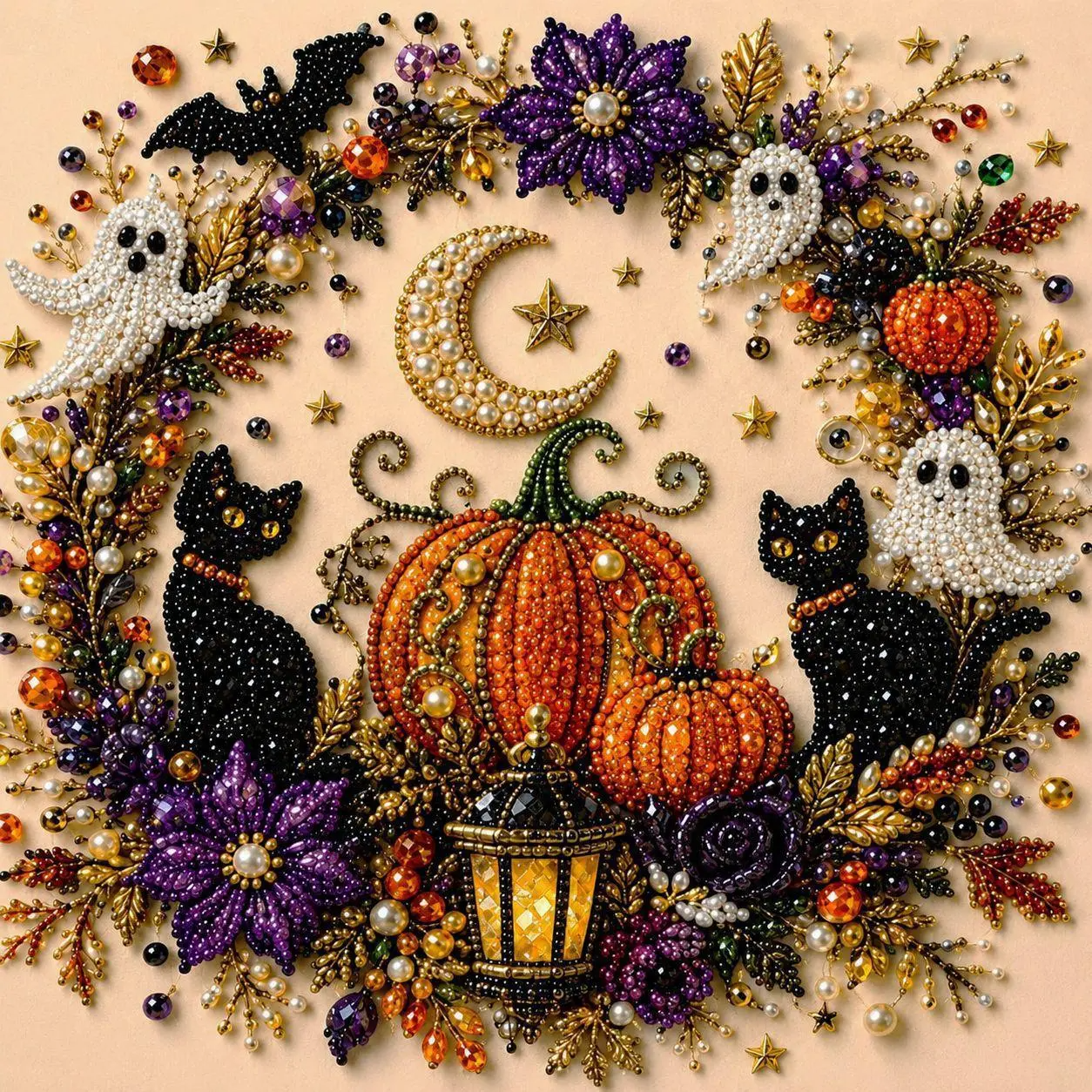 Halloween Witch DIY Pearl Bead Painting Kit – Fall Home Decor