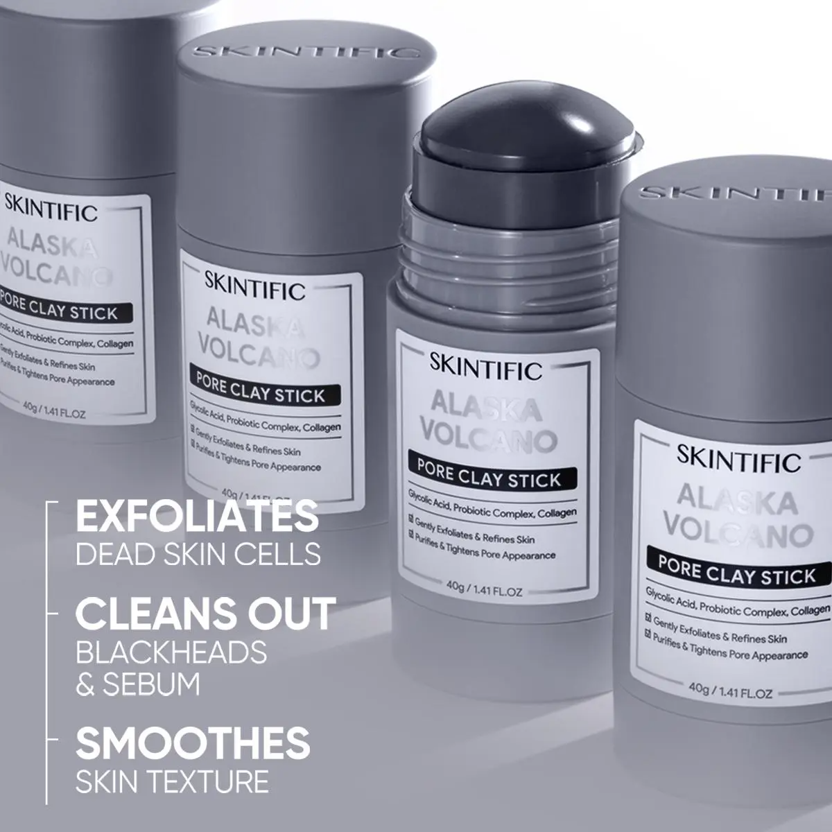 SKINTIFIC Clay Stick 2-Piece Combo – Volcano Detox & Bright Boost