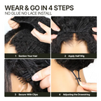 Burmese Curly 3-in-1 Half Wig – Human Hair Blend 18 Inches
