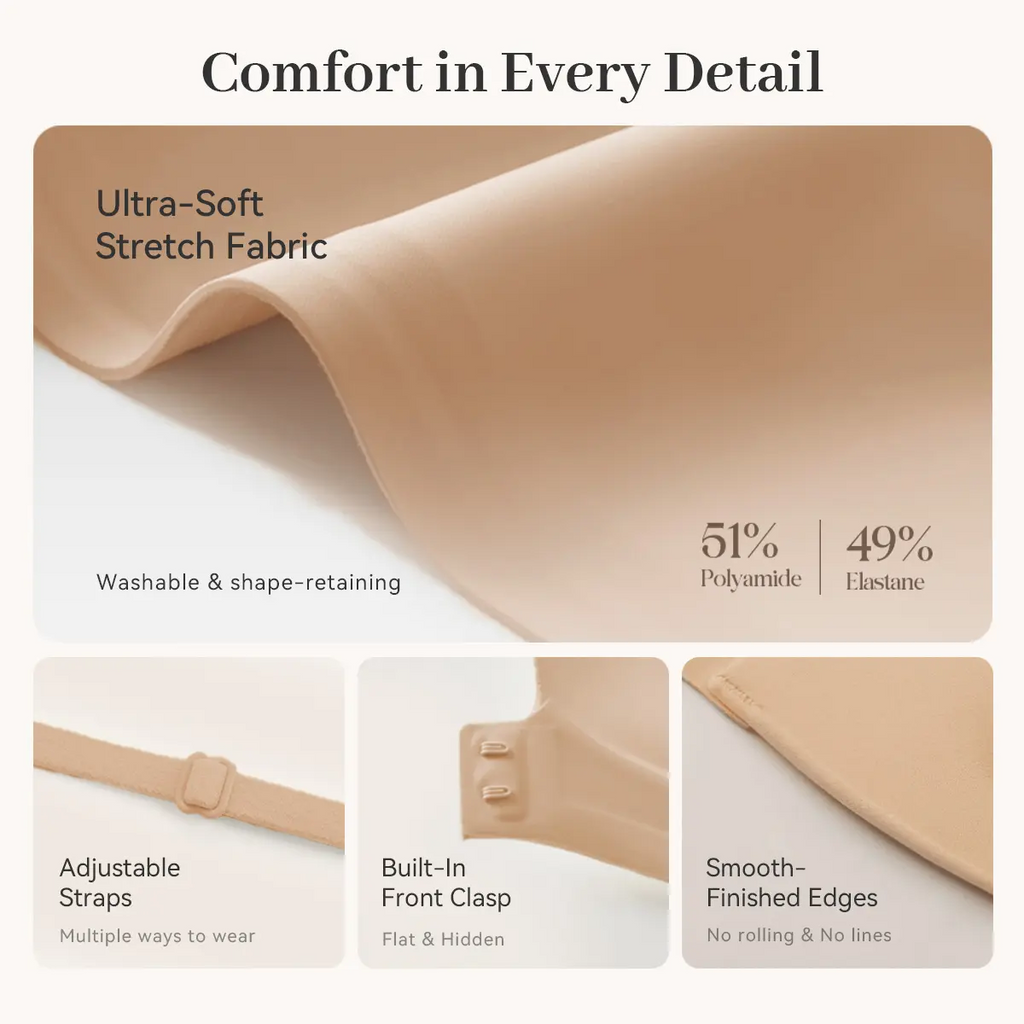 Strapless Push-Up Bra – Anti-Slip Front Closure