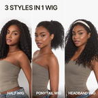 Burmese Curly 3-in-1 Half Wig – Human Hair Blend 18 Inches
