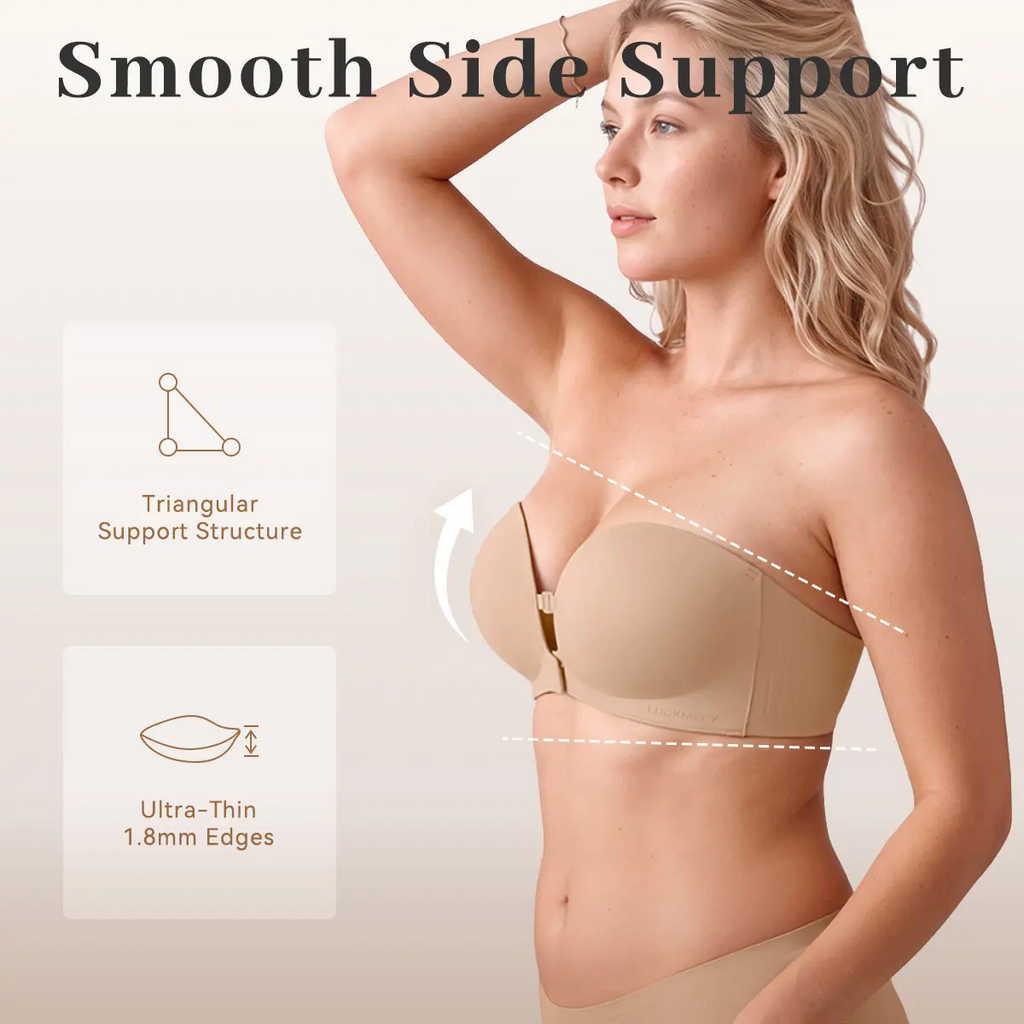 Strapless Push-Up Bra – Anti-Slip Front Closure