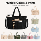 Corduroy Tote Bag for Women – 15.6" Laptop Work Bag with Cup Holder & Detachable Strap | Black, Beige, Checkered, Green