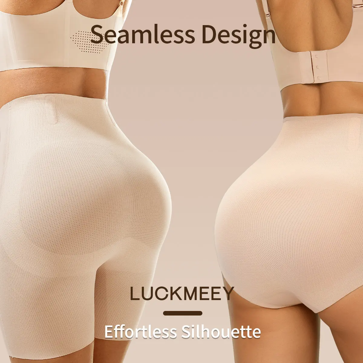 LUCKMEEY High Waist Tummy Control Shapewear Shorts – Seamless Breathable