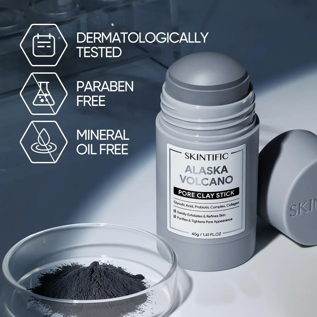 SKINTIFIC Clay Stick 2-Piece Combo – Volcano Detox & Bright Boost