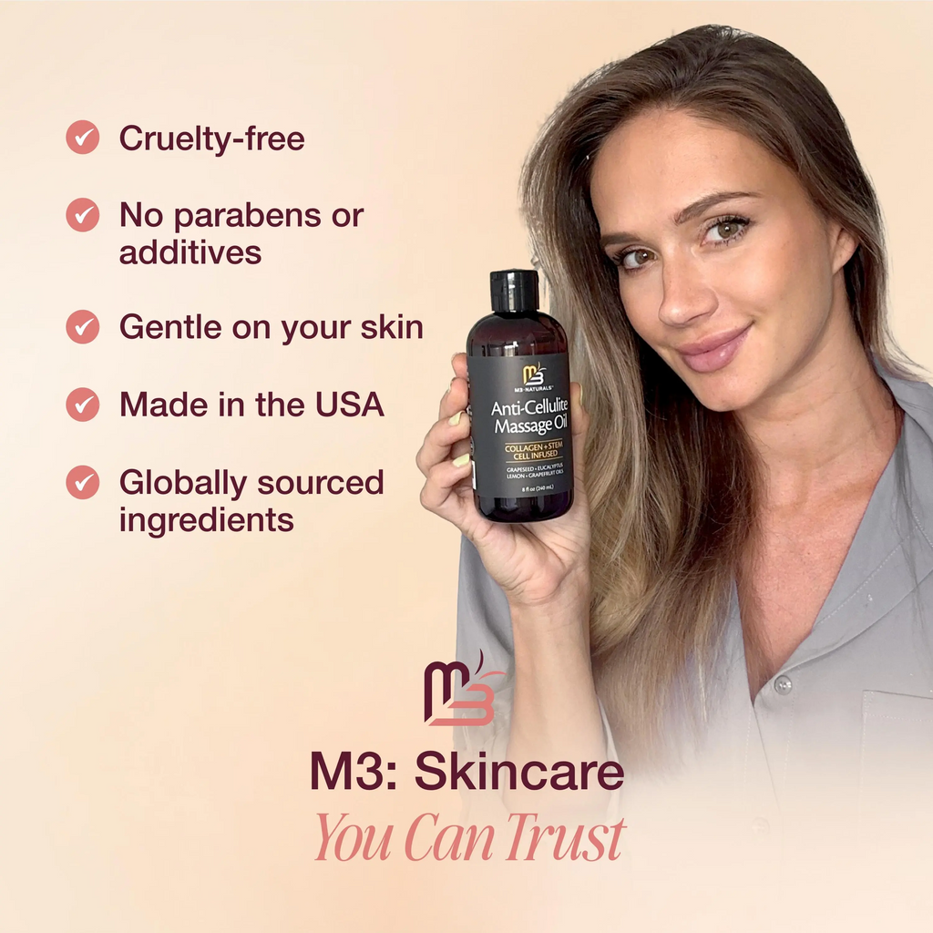 M3 Naturals Anti-Cellulite Massage Oil – 8oz Citrus Body Oil