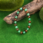 Tiger Eye & Green Aventurine Natural Stone Beaded Bracelet