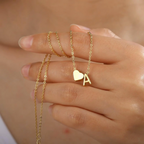Turandoss Tiny Initial Necklaces for Women Golden Heart Letter A-Z Necklace Dainty Heart Name Necklace Personalized Initial Tag Pendant Birthday Gifts Anniversary Gifts Jewelry for Women Girls Mother's Day Gift summerwins