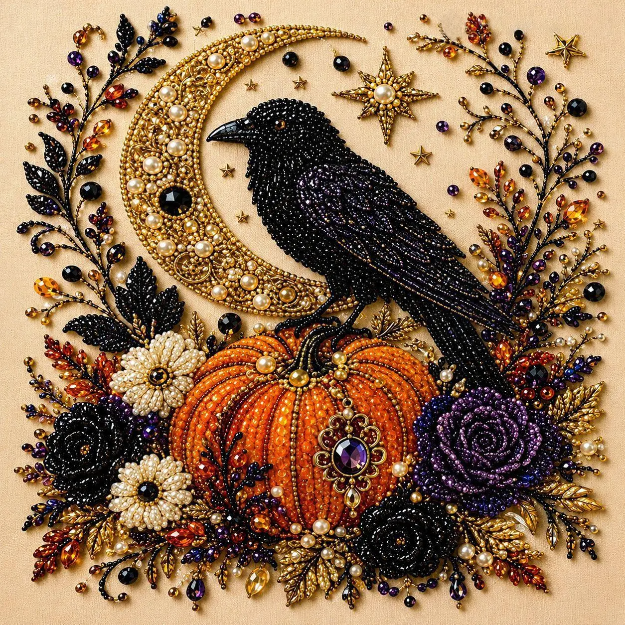 Halloween Witch DIY Pearl Bead Painting Kit – Fall Home Decor
