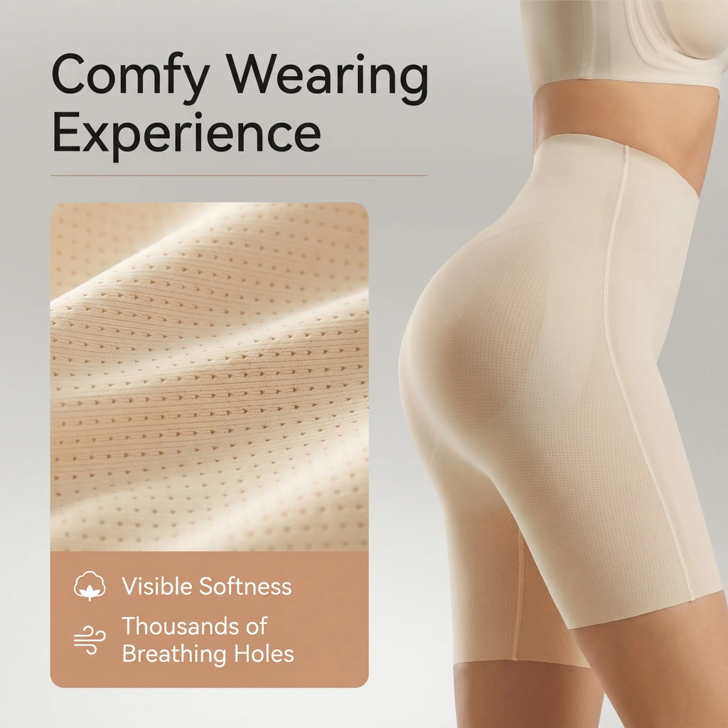 LUCKMEEY High Waist Tummy Control Shapewear Shorts – Seamless Breathable