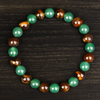 Tiger Eye & Green Aventurine Natural Stone Beaded Bracelet
