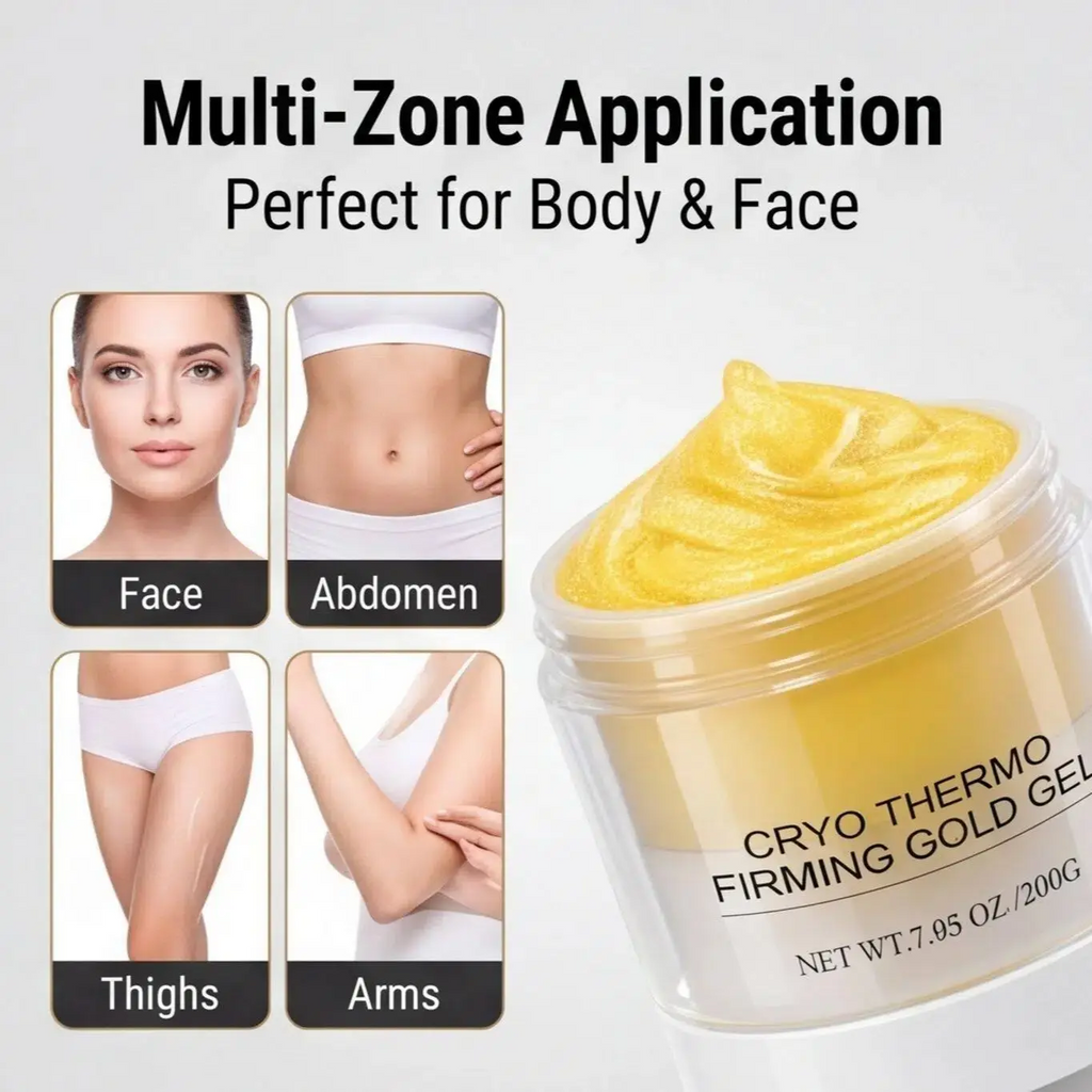 Skin Tightening Cellulite Gel for Body Care, Tightening Burn Gold Massage Cream | Thermo Firming Gold Gel & Hyaluronic Acid, Hot Sweat Massage Cream for Belly,  Thighs, Butt & Arms, Hydrating Moisturizing Body Firming Gel for Smoother Looking Skin, 200g