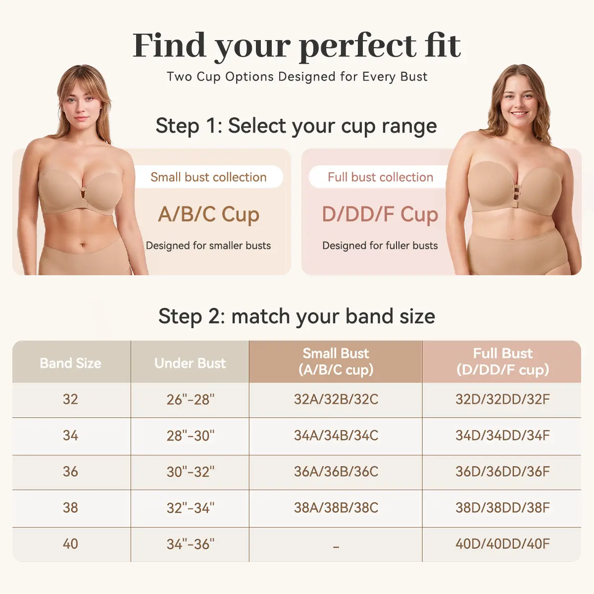 Strapless Push-Up Bra – Anti-Slip Front Closure